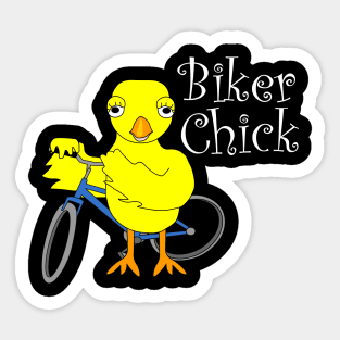 Biker Chick White Text Sticker